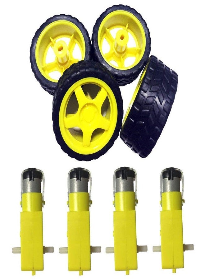 REES52® L298N Motor Drive Controller Kit - Includes with BO Motor 4 pcs, BO Wheel 4 Pices and L298n Motor Driver Module (BO Motor with Wheel 4 pcs and 1 pcs L298 Motor Driver) - Image 2